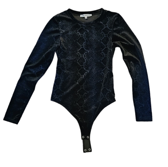 Good American the Wilder One Snakeskin Bodysuit Sz 2 black - Picture 4 of 14